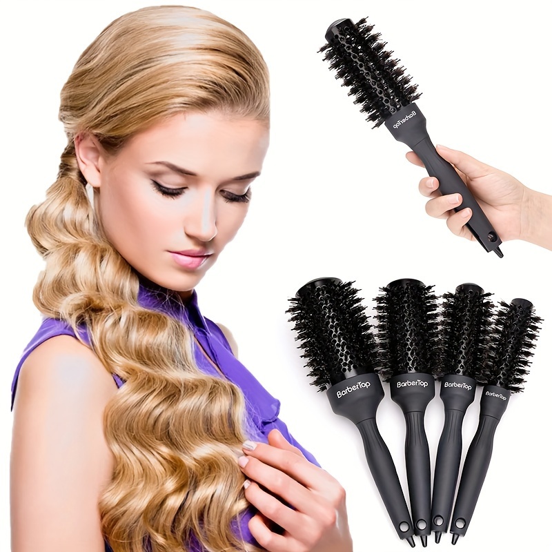 

1pc Heat-resistant Rubber Nylon Aluminum Round Curling Brush - Ideal For Blowouts & Drying, With Retractable Needle Tail, Home & Professional Salon Use