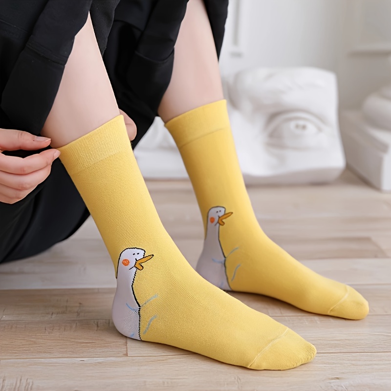 Funny Goose Calf Socks, Comfy & Trendy Thin Knee High Socks, Women's Stockings & Hosiery