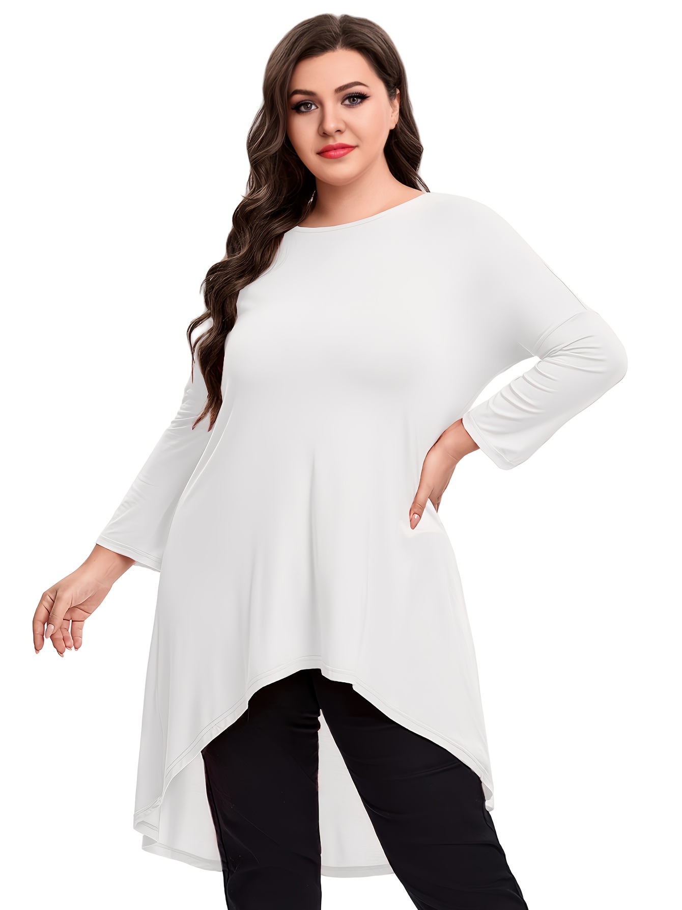 White Plus Size Long Tunics For Leggings Leggings White Tunic Tops