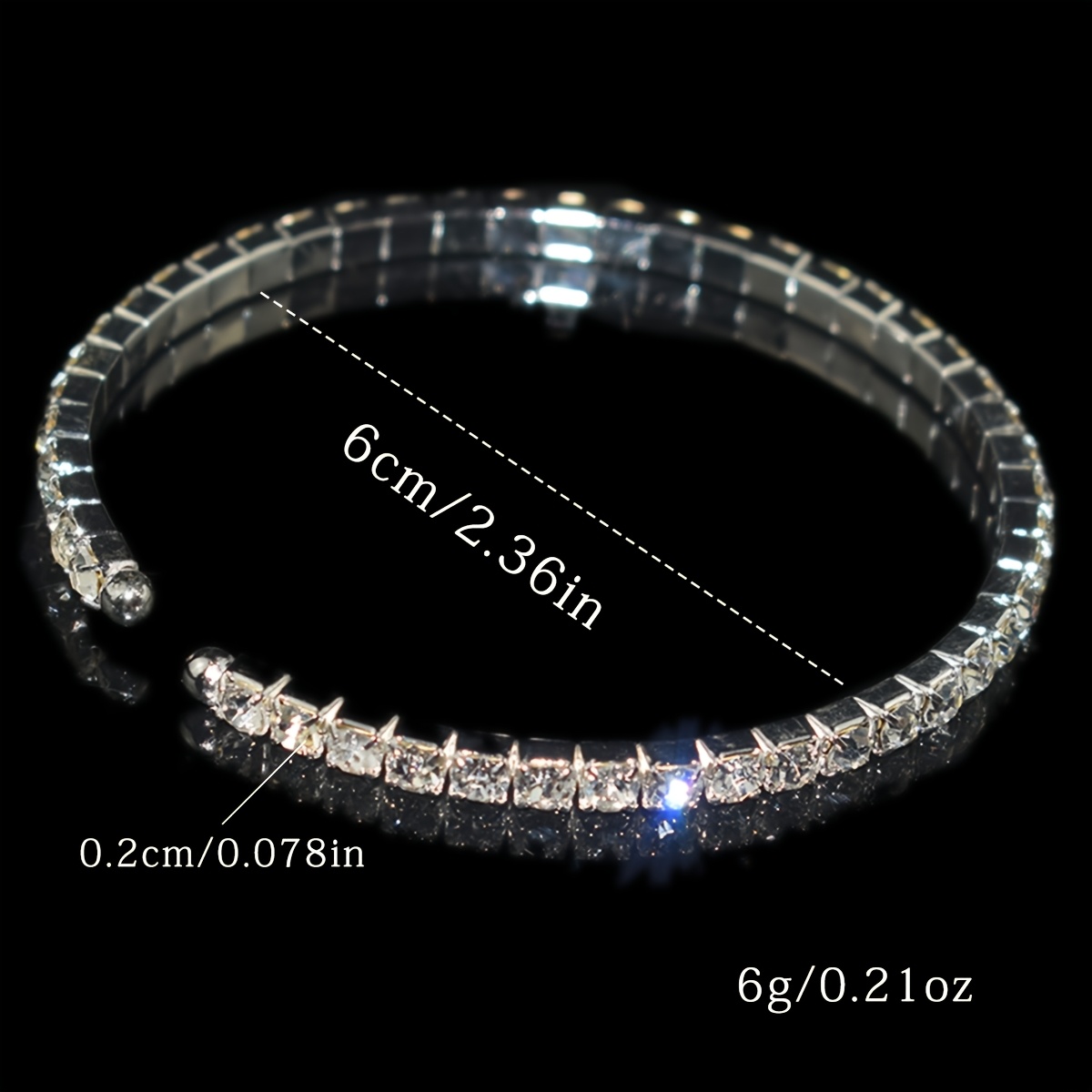 Elegant Cubic Zirconia Bracelet, Silvery-Plated