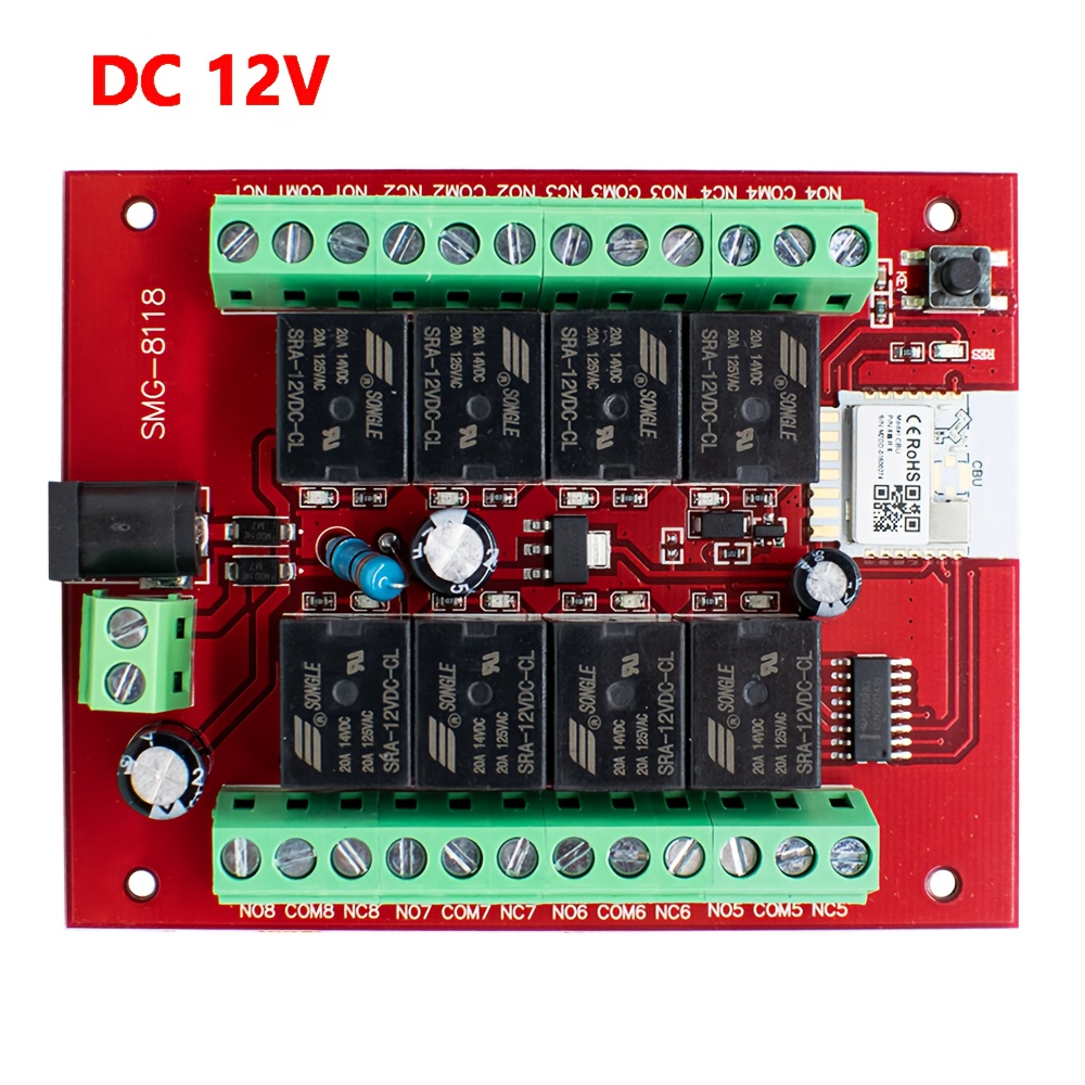 8 channels   smart switch module   12v 24v relay wifi   controller compatible with smart   remote control work with alexa google home