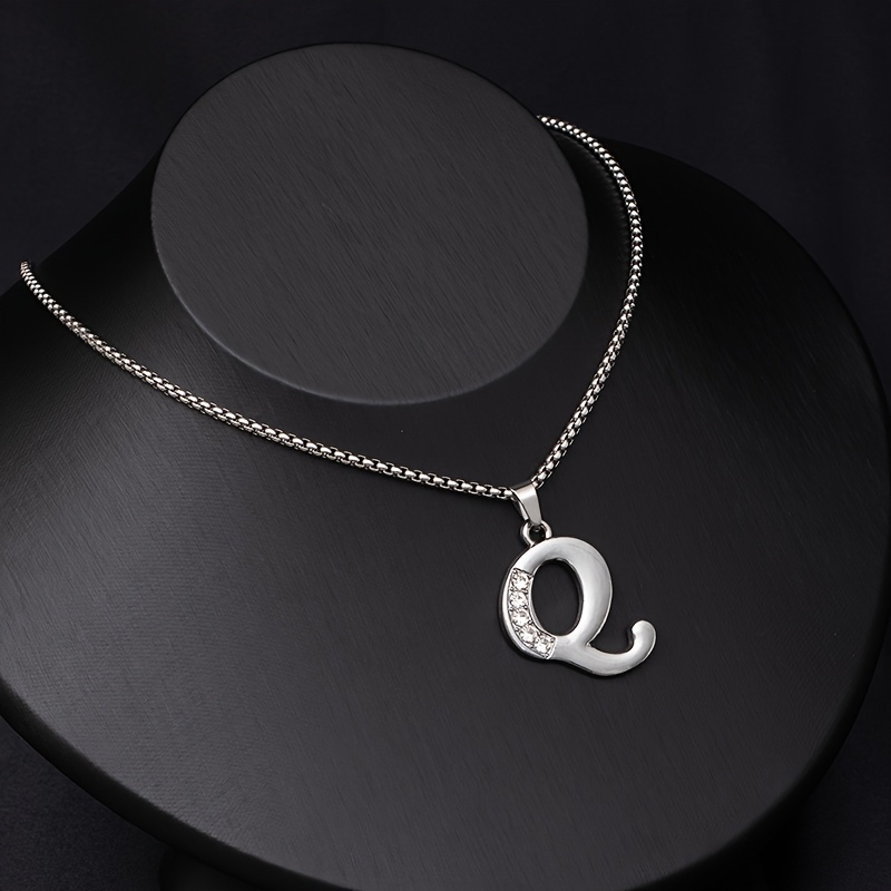 Simple Stylish Women's 26 English Letters Titanium Steel Necklace