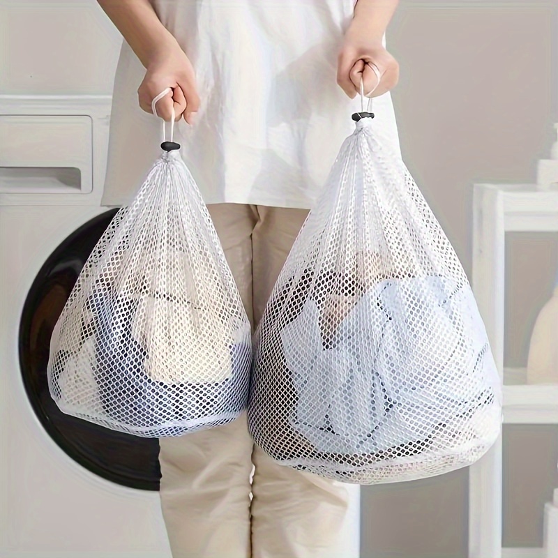 

1pc Large Mesh Laundry Bag With Drawstring, Durable Thick Net Wash Bag, Extra Large Laundry Net Pouch With Tightening Closure, Suitable For Curtains, Blankets, And Clothing