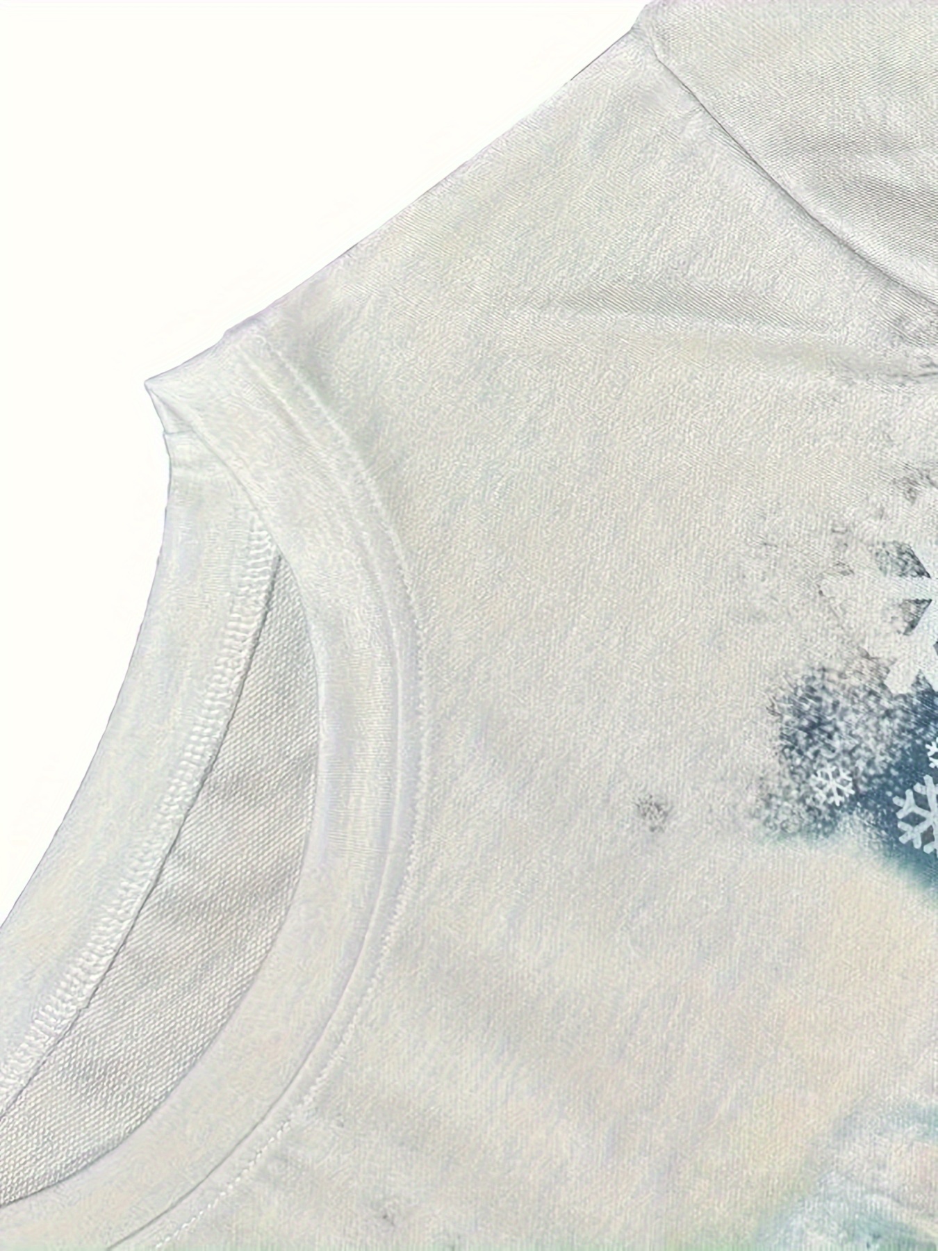 Dames Kerst Sneeuwvlok & Kerstkapsel Trui - Knusse Winter Warmte Lange Mouw Ronde Hals Pullover met Sneeuwvlok & Sneeuwman Print