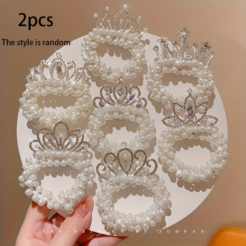 E-shop Set mit 4/3/2 Stück elegante Kopfschmuck-Halsbänder mit Perlen - Hergestellt aus synthetischem Harz, geeignet für Damen-Haargummis, perfektes