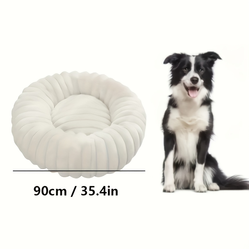 luxurious plush round pet bed for dogs cats   rabbit fur   non slip bottom polyester fill ideal for small to large breeds Product details 6