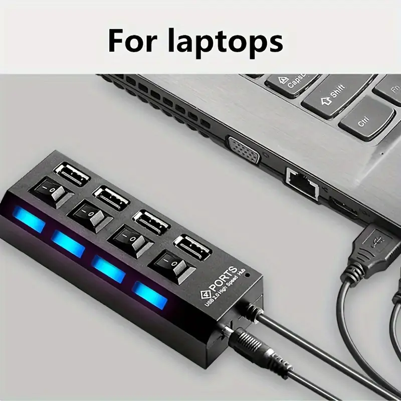 high 7ports usb splitter hub usb hub 2 0 use power adapter usb 2 0 multiple expander switch hub docking stations 30cm cable details 5