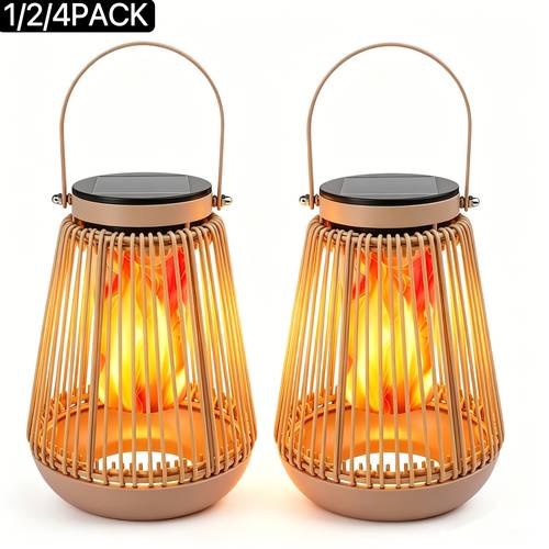 waterproof solar lanterns packs of 1 2 or 4 units are suitable for outdoor handcrafted decorations and hung in courtyards gardens patios trees and lawns ideal for christmas decorations
