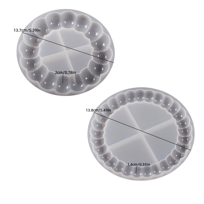 TEMU 2pcs Set Of Large And Small Bubble-shaped Silicone Molds For Round Trays Diy Large And Small Bubble Trays, Coasters, Storage, Jewelry Display,
