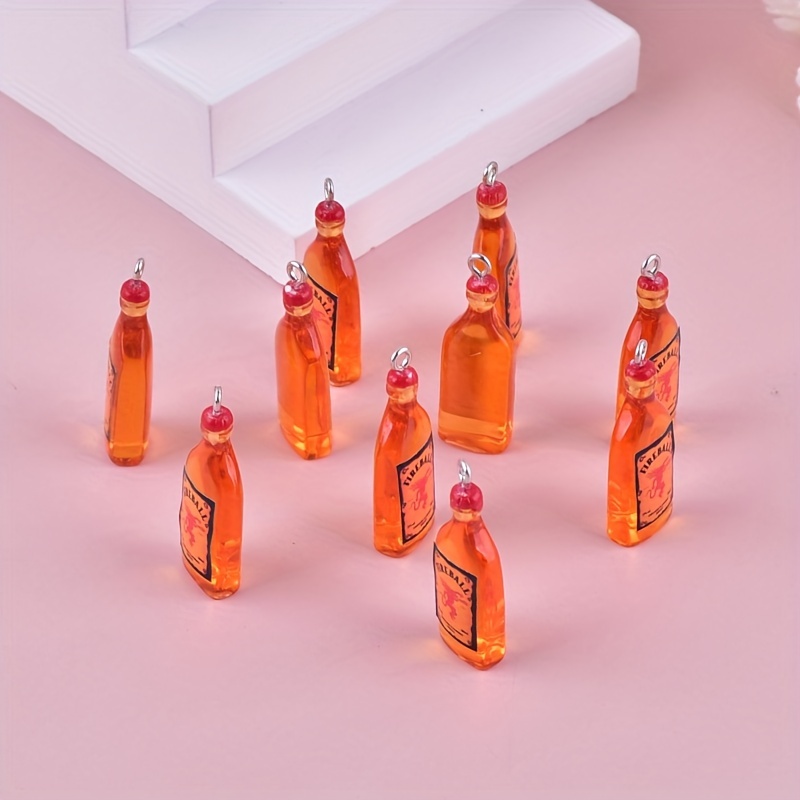 10pcs 3d wine bottle cinnamon whiskey resin pendant earrings Temu