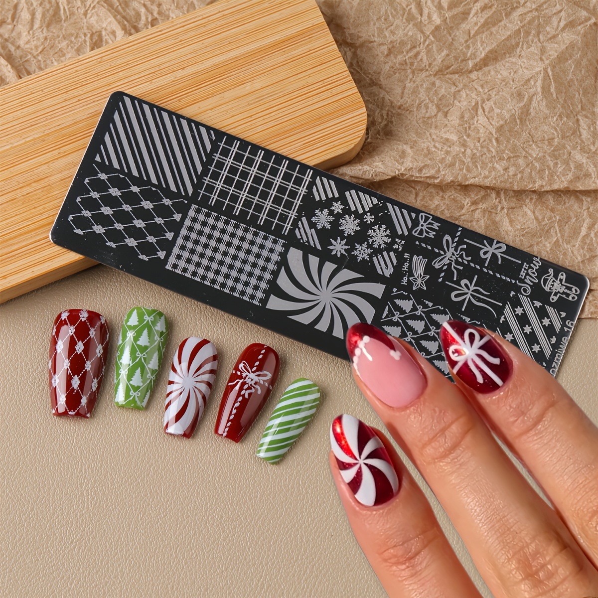 Reusable Nail Stamping Plate Set with Stamper & Scraper