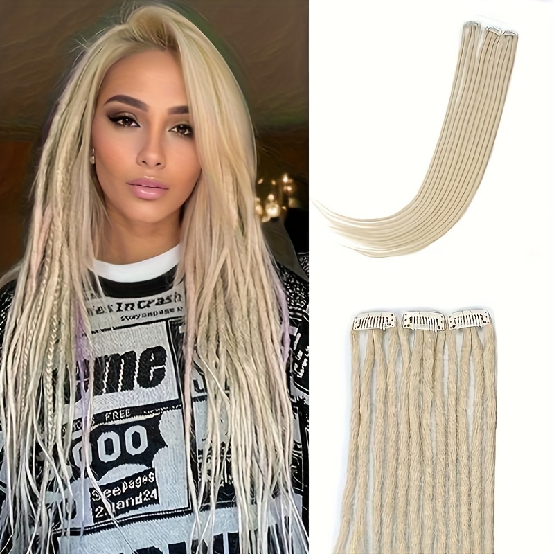 E-shop BEAUDAY 3er-Set Clip-In Dreadlock-Verlängerungen für Frauen - Einfache Anbringung, Handgefertigte Synthetische Häkelhaarstücke
