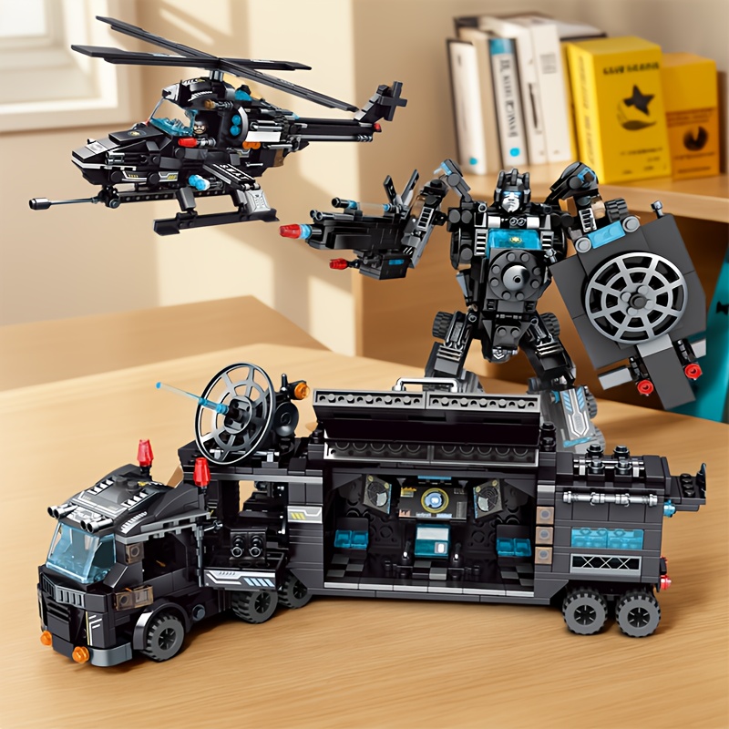 City Police Department Building Blocks Kit Toy, Police Car, Role-playing Toys for Boys And Girls, Halloween/Thanksgiving Day/Christmas Gift