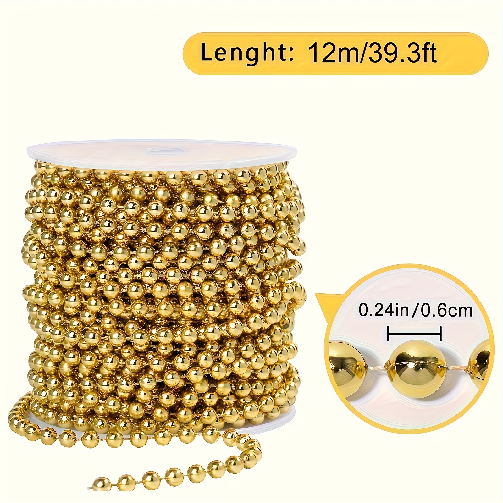 Christmas Tree Decoration Golden Bead Pearl String - Bead Chain 's Day Christmas Wedding Material Indoor And Outdoor Scene Decoration Beads Wedding Scene Decoration Beaded Curtain