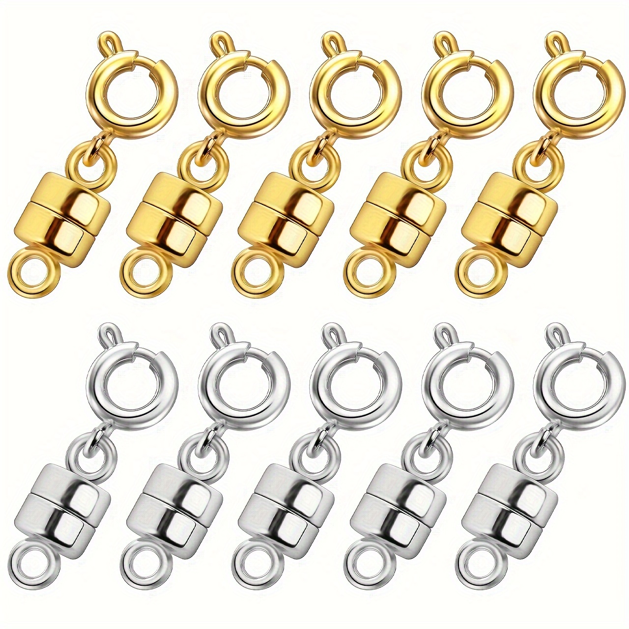 Image of 10pcs Luxurious Magnetic Necklace Clasps - Extenders And For Jewelry Making, Durable And Adjustable Connectors For Necklace And Bracelet Design