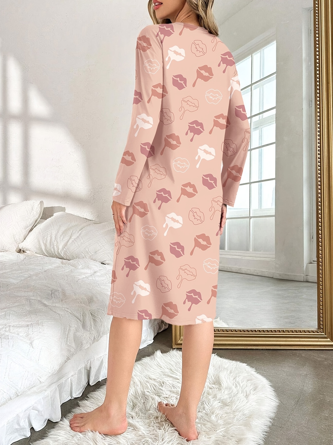 dress long sleeve round neck loose t shirt style - Temu United Kingdom