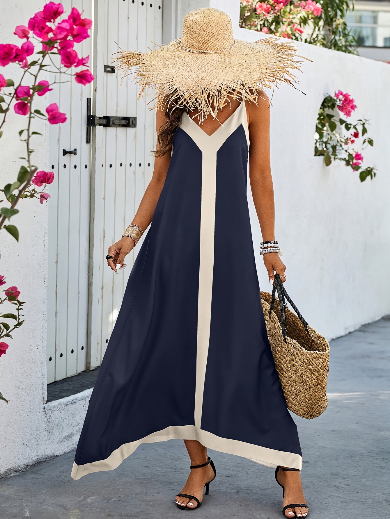 Women's Summer Casual A-Line Dress - Striped Long Sleeve Thin Strap Machine  Washable Lightweight Breathable for Beach womens summer casual a line dress striped long sleeve thin - Temu