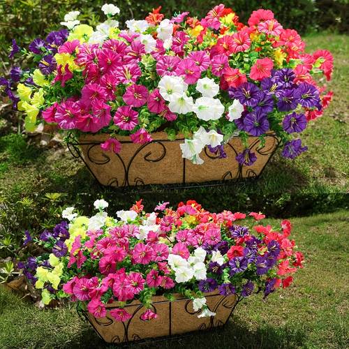 30 bundles of uv resistant fade proof mixed artificial daisies and violets suitable for outdoor patios weddings festivals home decor and indoor outdoor hanging basket floral arrangements ideal for outdoor garden planting front door