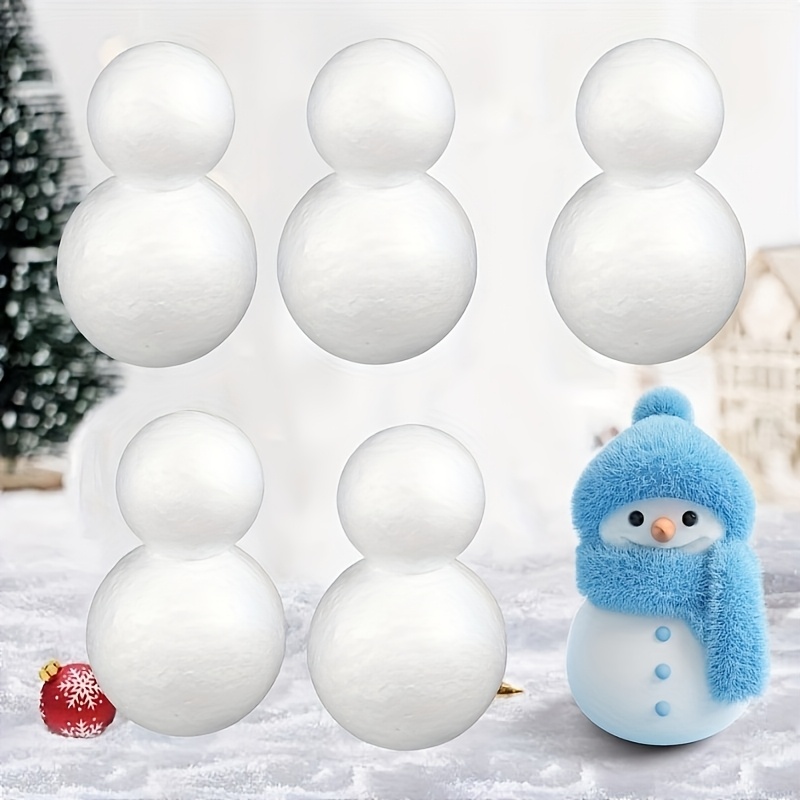 4/8pcs White Foam Snowman Crafts - Diy Christmas Tree Decorations, Hand-cut Blank Models For Painting & Crafting