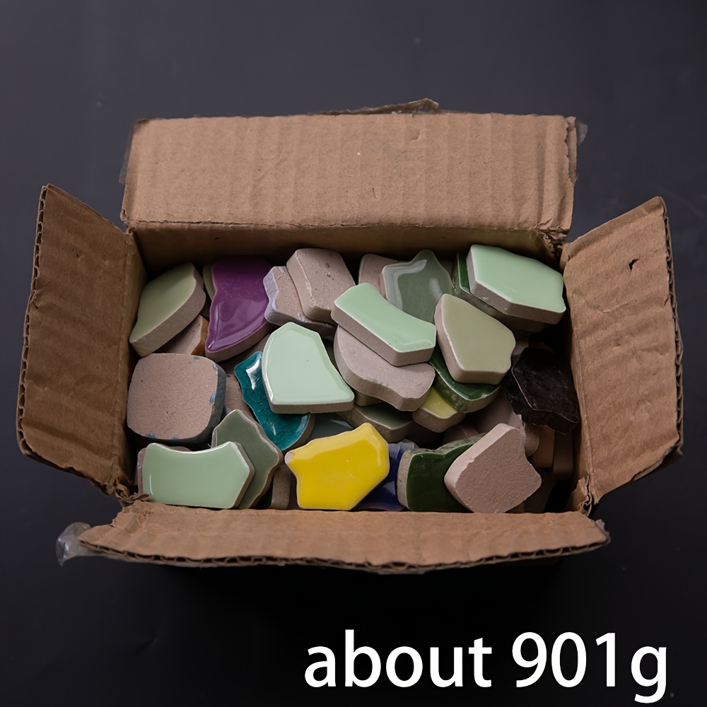 Image of Colorful Irregular Ceramic Mosaic Set Weighing 1.99 (901g) - A Craft Kit Perfect For Unique Door Frames, Wall Art, Staircase Decorations, And Garden Ornaments