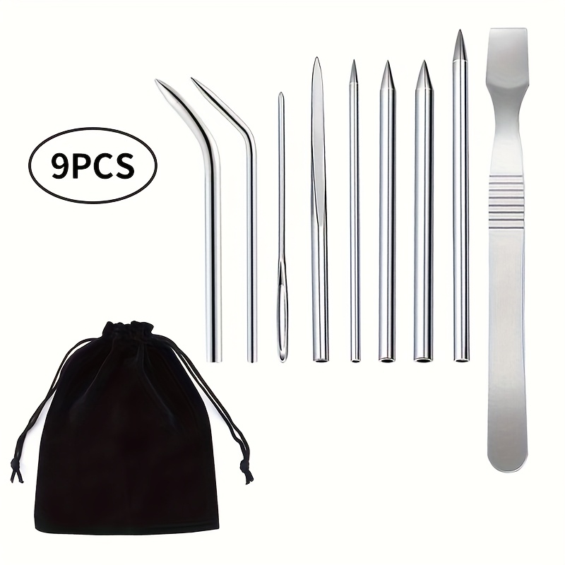 E-shop Paracord-Nähset, 5er/6er/9er-Set Edelstahl-Paracord-Nadel-Set, Armbandherstell-Werkzeug