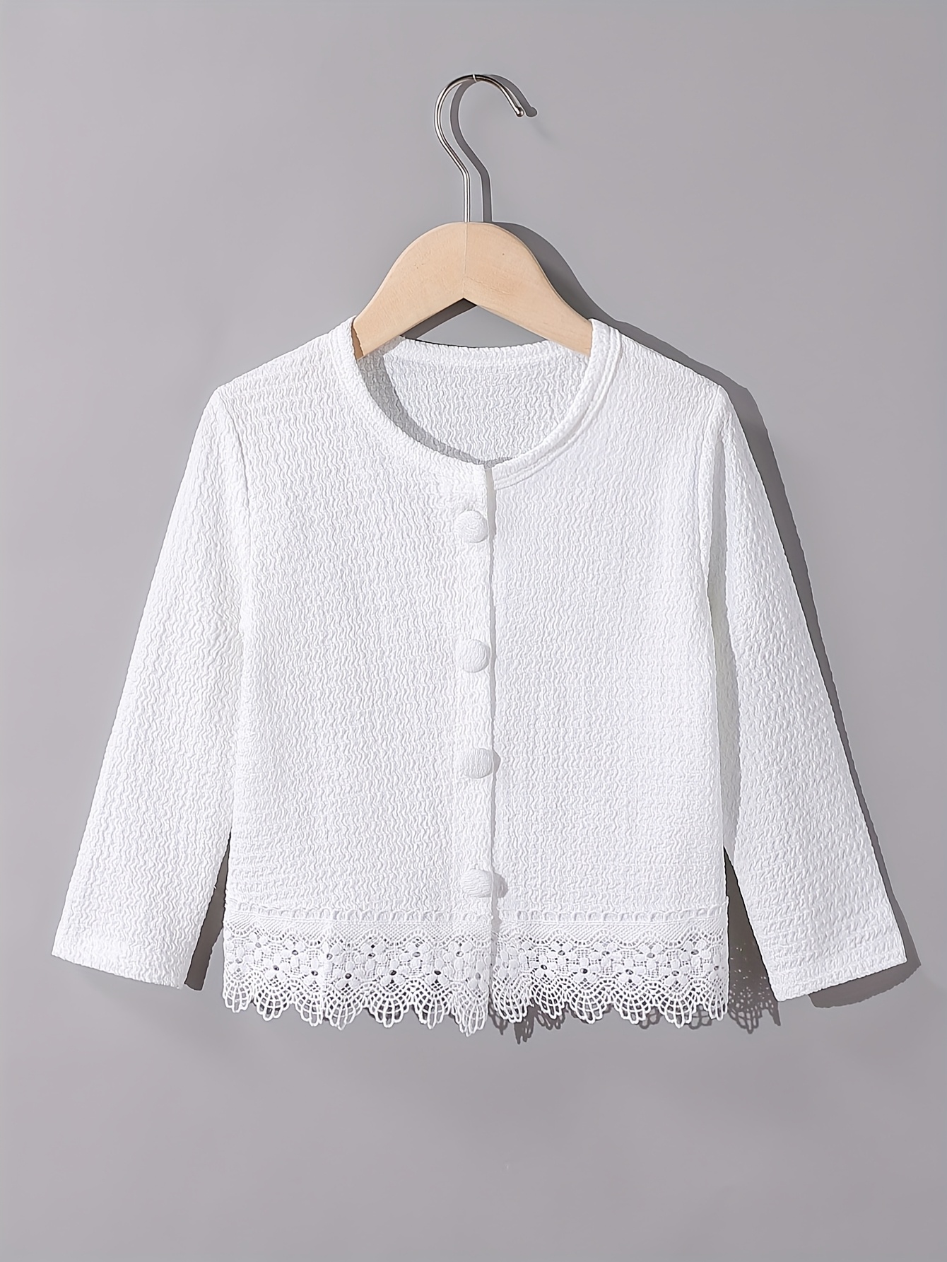 girls' long sleeve knit cardigan tassel lace trim button Temu