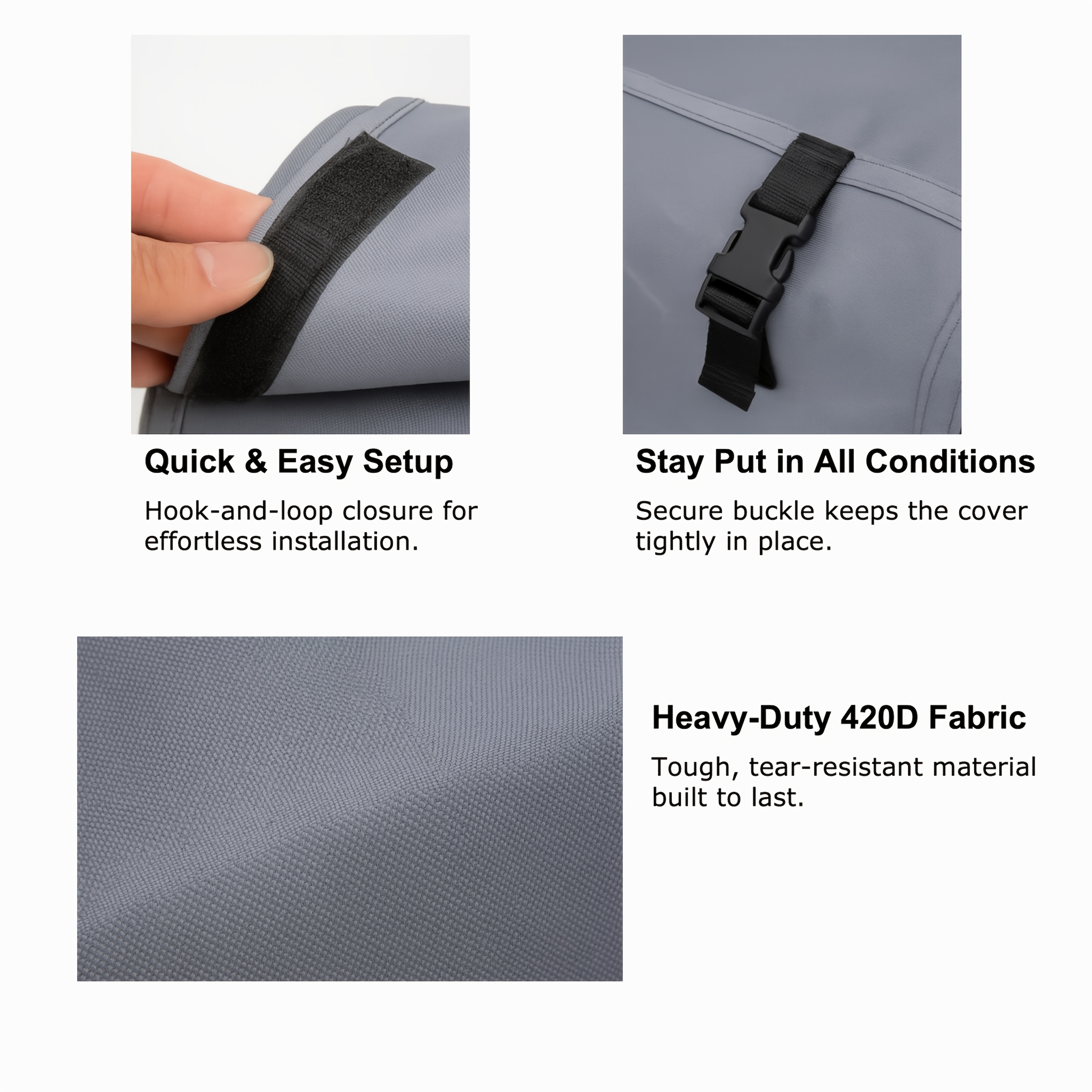 чехол для генератора, прочная ткань 420d oxford для использования на открытом воздухе,   размер для генераторов 5000-10000 вт, серый защитный чехол, устойчивый к уф и разрывам, идеален для кемпинга или резервного питания Детали 4