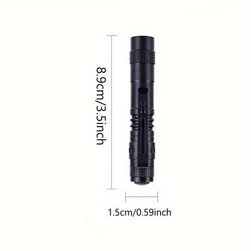 led mini flashlight with clip and pen light bright battery powered handheld flashlight suitable for outdoor activities such as camping walking fishing and emergency use battery not included