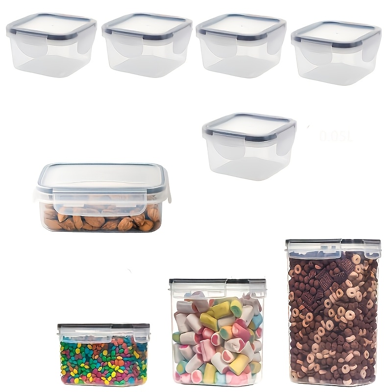 TEMU 18pcs(9 Boxes  9 Lids) Sealed Food Storage Container With Lid, Transparent Food Storage Container, Storage Box And Storage For Kitchen Food