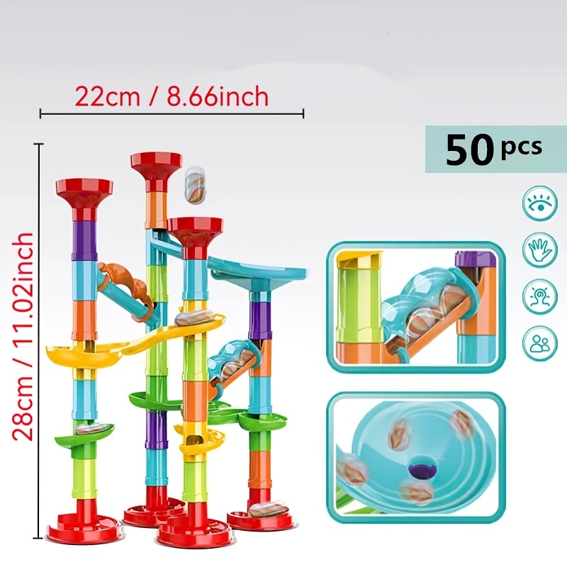 's Track Roller Building Blocks Toy Puzzle Slide Maze Building Blocks Parent- Shooting Track Building Blocks