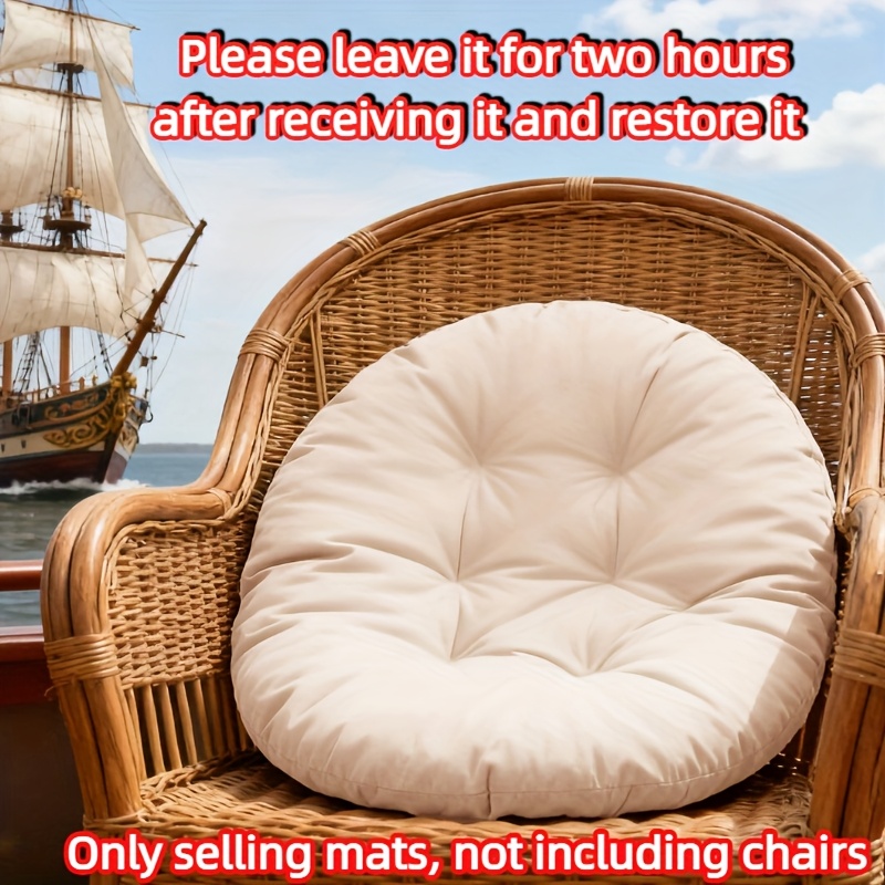 Image of 1pc Round Navigation Seat Cushion Outdoor Seat Cushion Suitable For Rattan Furniture And Boat Seat Navigation Decoration Seaside Sunset Scene Comfortable Filling Seat Cushion Universal (mats )