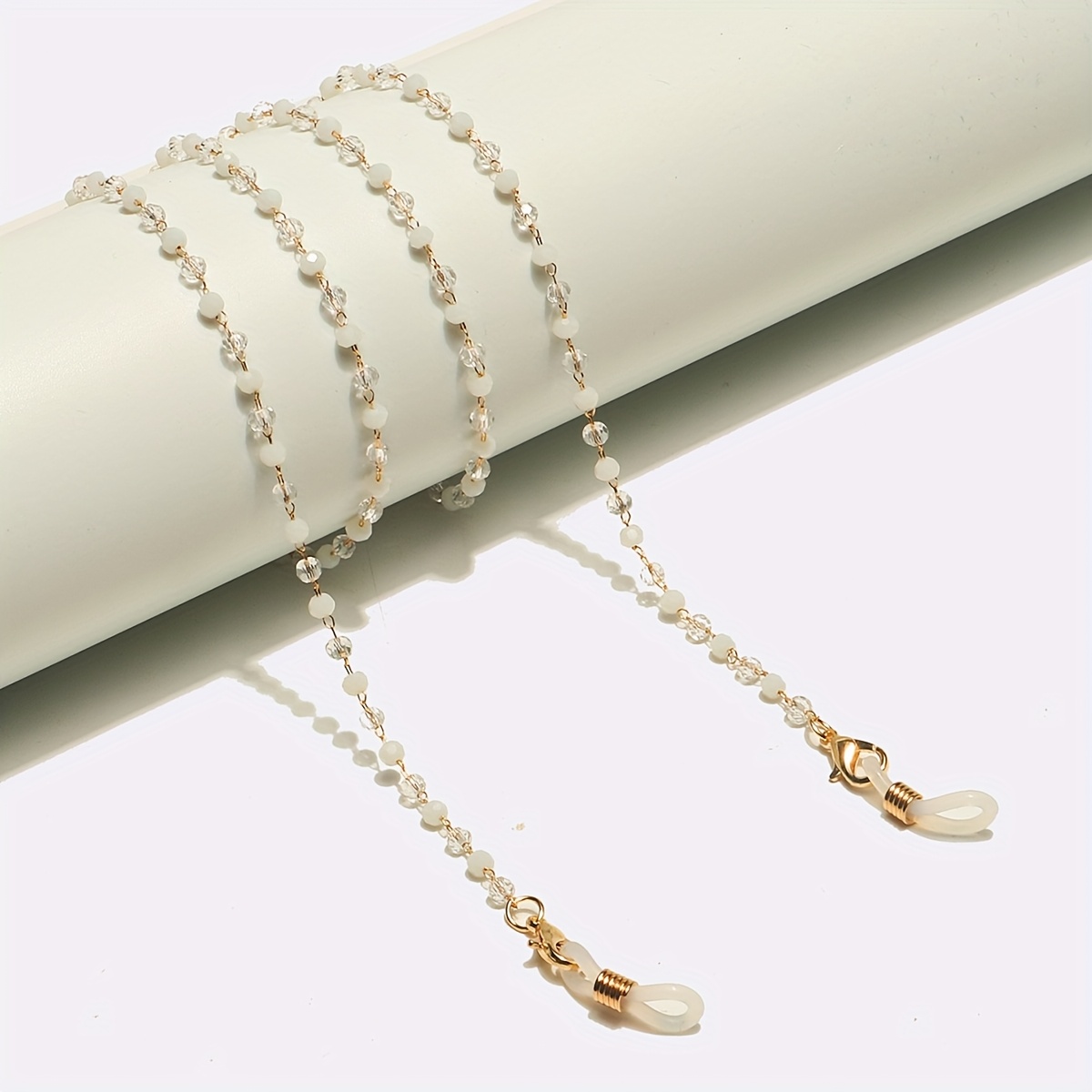Image of 4mm Crystal Anti-slip Handmade Glasses Chain, And Stylish Eyeglass Strap, Mask Chain