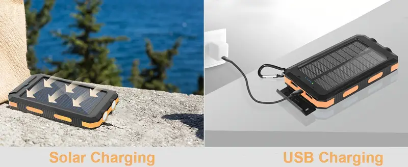 solar power bank 38800mah outdoor usb c portable charger with flashlight compass high phone charger for camping hiking travel Product details 3