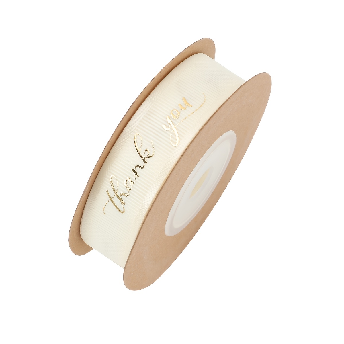 Image of Ribbon 1 Roll Hot Stamping Letters Thank You High-end Satin Ribbon Flower Gift Packaging Ribbon Valentine's Day Festival Bow Decoration Colored Ribbon Streamer