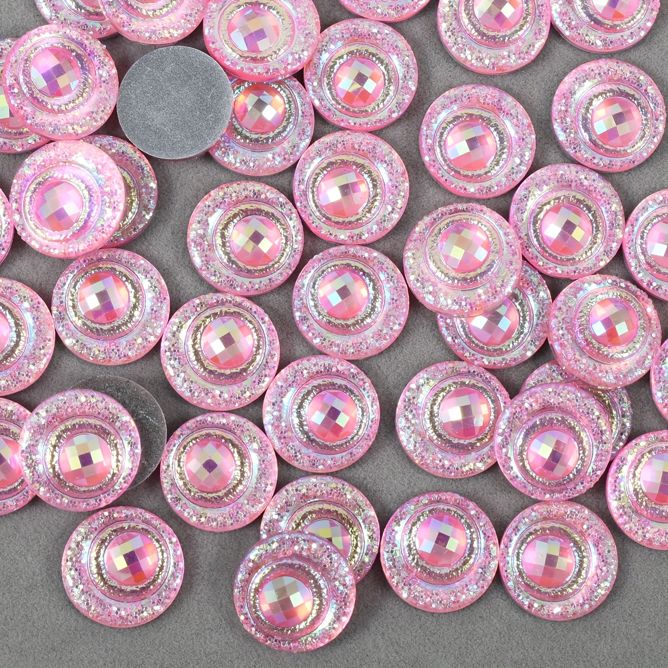 50pcs Iridescent AB Resin Rhinestones for DIY Crafts