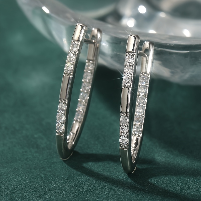 Elegant White Cubic Synthetic Zirconia Earrings For Women, Perfect For Daily Wear, Nickel-free Copper With Sparkling Stones, Ideal For Parties And Everyday Accessories.