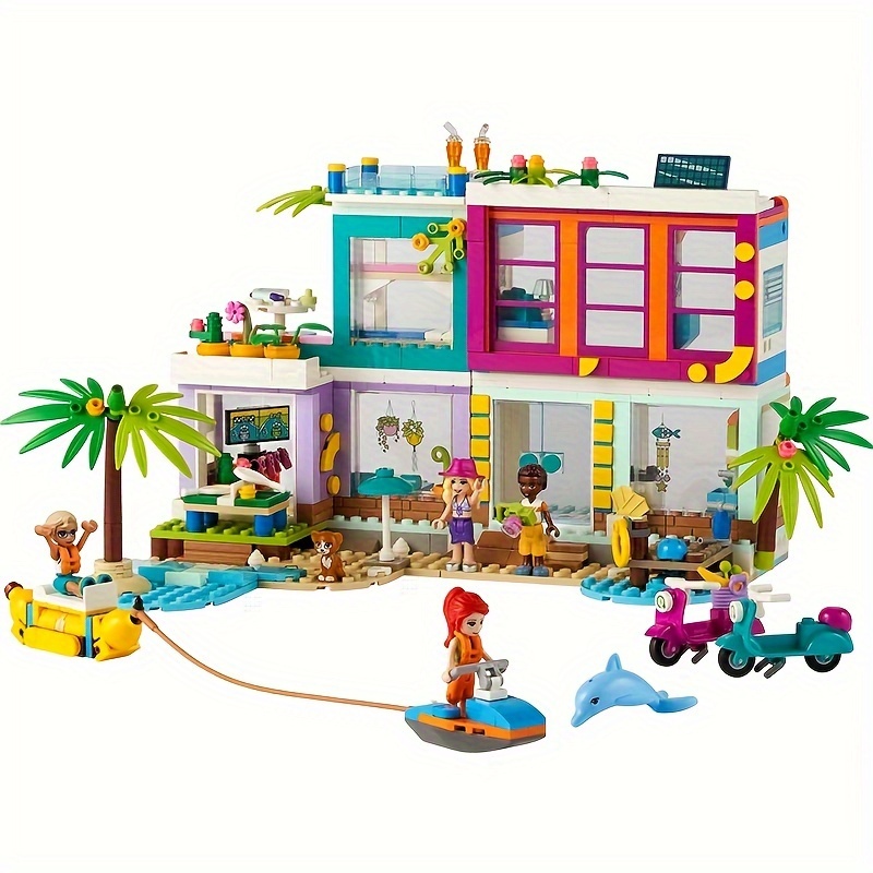 European Version, 41709 LEGO Vacation Beach House, Includes A Mia Mini-Doll, Plus 3 More Characters And 2 Animal Figures to Spark Hours Of Imaginative Role Play
