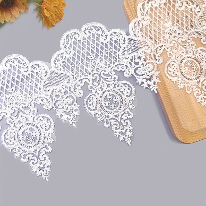 TEMU Nouveau Dentelle Décoration Largeur 24Cm avec Paillettes Vêtements Rideaux Mariage Housse de Canapé Ajouts