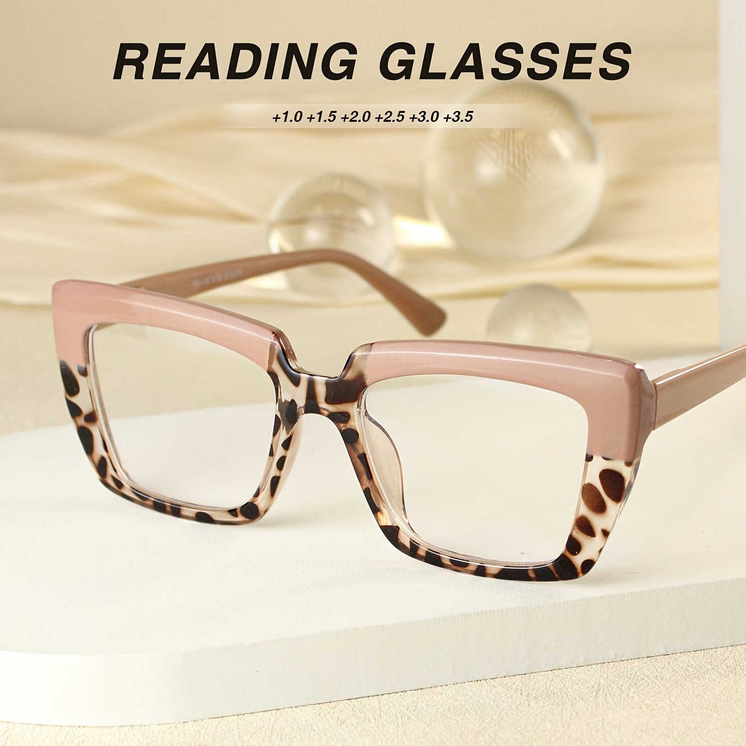 2pcs Cat Eye Large Frame Reading Glasses with Spring Hinges