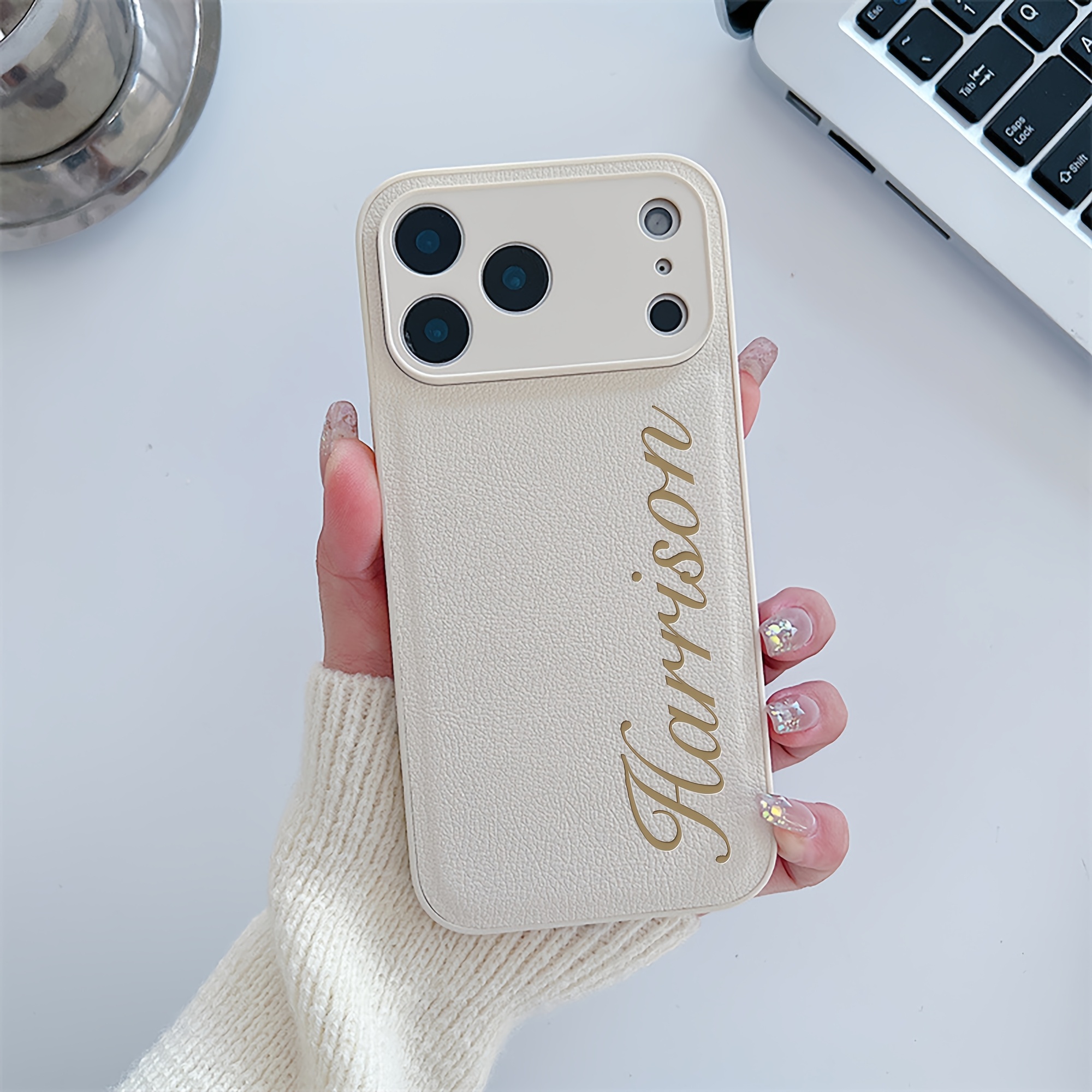 TEMU Phone Case - Personalized Diy Custom Name Signature 3d Laser Engraving Letters Phone Case Compatible With Iphone 18 17 16 15 14 13 Pro Soft Faux