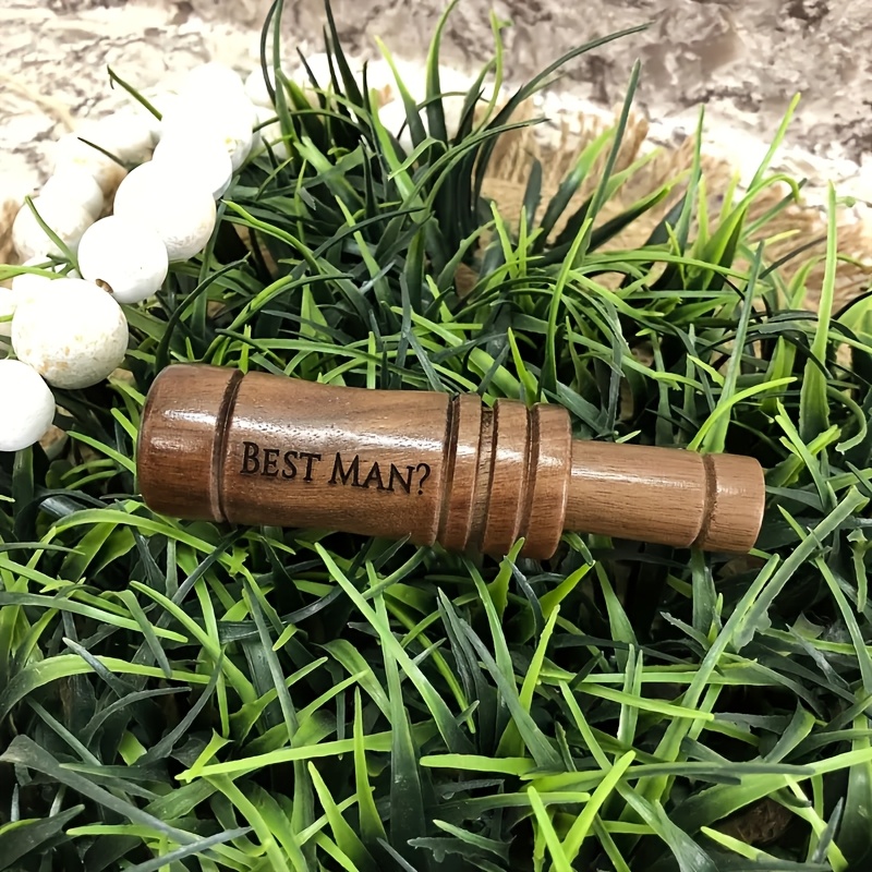 TEMU 1pc Laser-engravable Duck Call - Wood Hunting Gift With Deep Wood Grain For Duck Hunting, With Name/message, Anniversary/birthday/father's Day