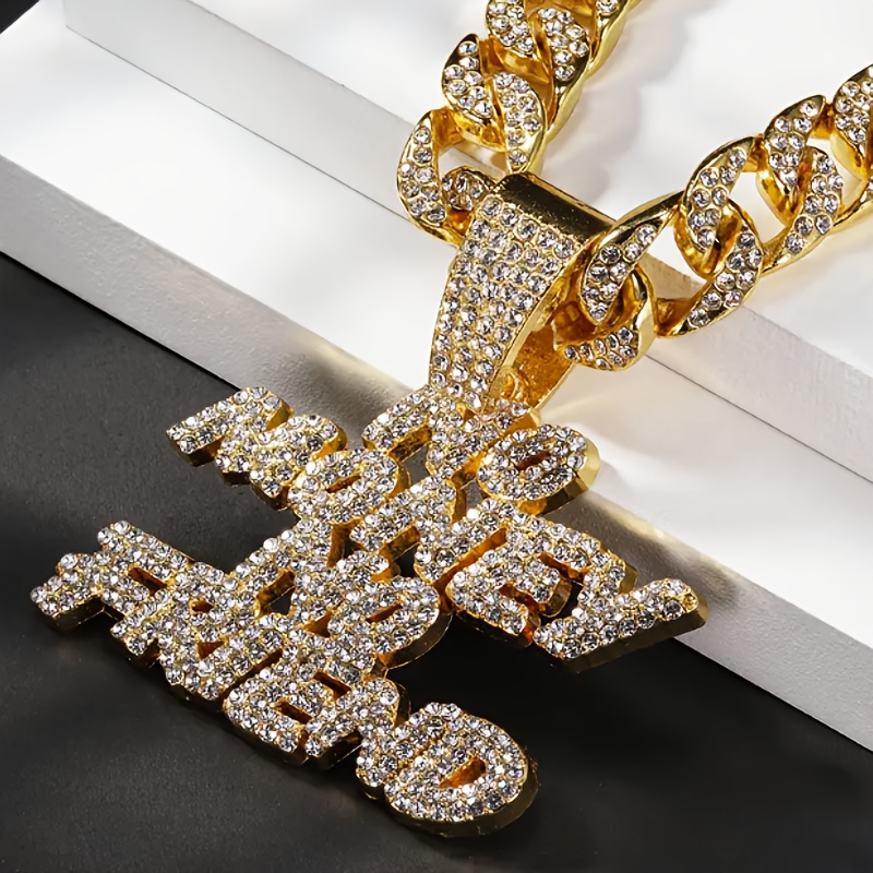 

1 Piece Fashion Creative Letter Pendant Necklace Hip Hop Style For Men Holiday Gift