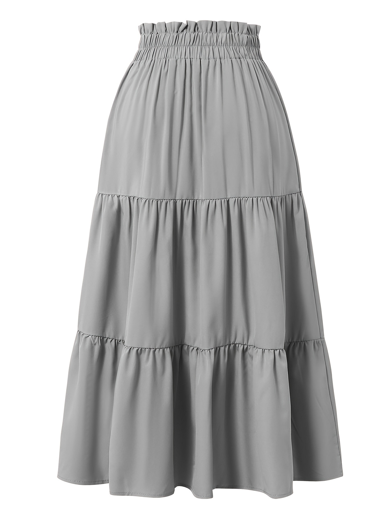women's skirt pleated a line swing long skirts beach elastic