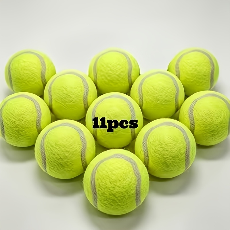 TEMU 11pcs Chew-resistant Dog Tennis Balls, Slightly Elastic Training Throwing Toys, Indoor And Outdoor Play For Entertainment And Energy Release,
