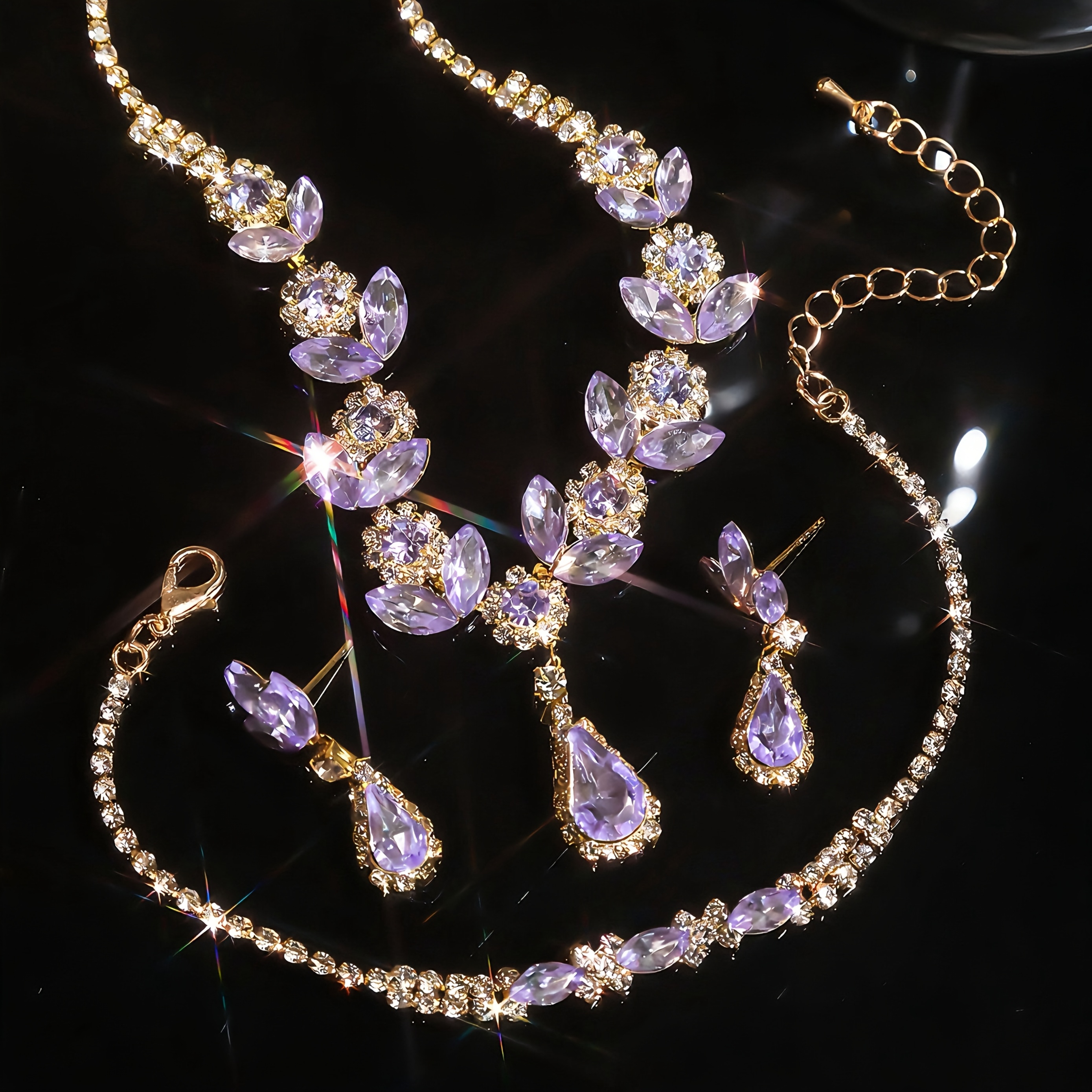 new womens purple cubic flower teardrop - Temu Georgia