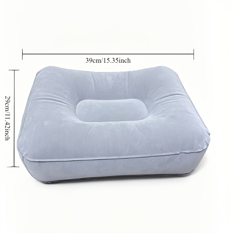 Reposapiés inflable para uso doméstico, almohada de soporte portátil para piernas, reposapiés de clase económica, apto para escritorios domésticos, exteriores y uso en coche — Gris