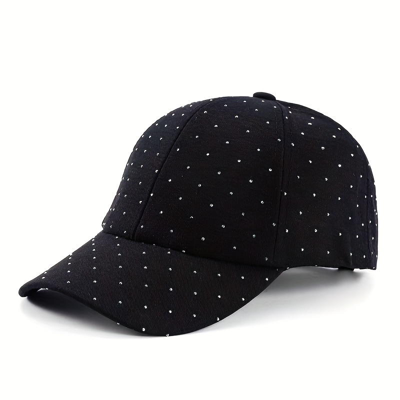 1pc Daisy Rhinestone Fashion Hat For Women, Lightweight Breathable Baseball Cap, Versatile Casual Duckbill Sun Hat