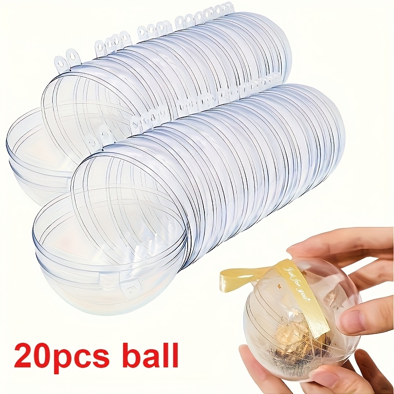 20pcs Transparent Plastic Filled Decorative Balls, Durable Ball Decorations, Hanging Decorations, Suitable For , Parties, Weddings - No Electricity Required