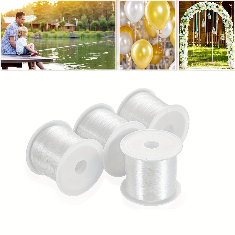 60.35 meter Clear Monofilament Fishing Line - Strong Invisible Nylon Rope for Hanging Balloons, Crafts, Decorations & Beaded Sewing - Non-Elastic Durable Thread for Garlands, Pictures, DIY Projects, Rope for Crafts, Craft Supplies, Smooth Finish, Smooth Texture, Craft Enthusiasts