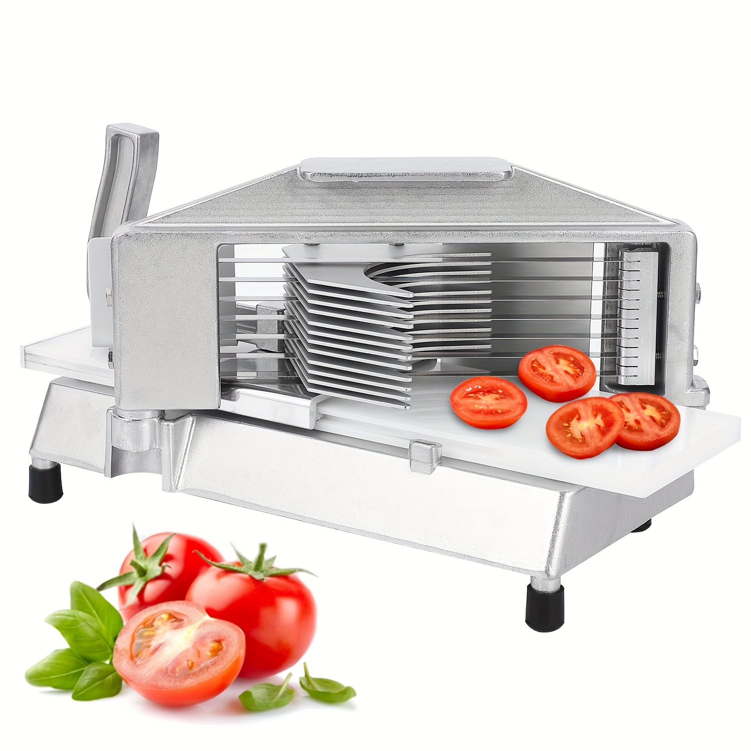 

Commercial Tomato Slicer 3/8" Heavy Duty Cutter With Built-in Cutting Board For Restaurant Or Home Use